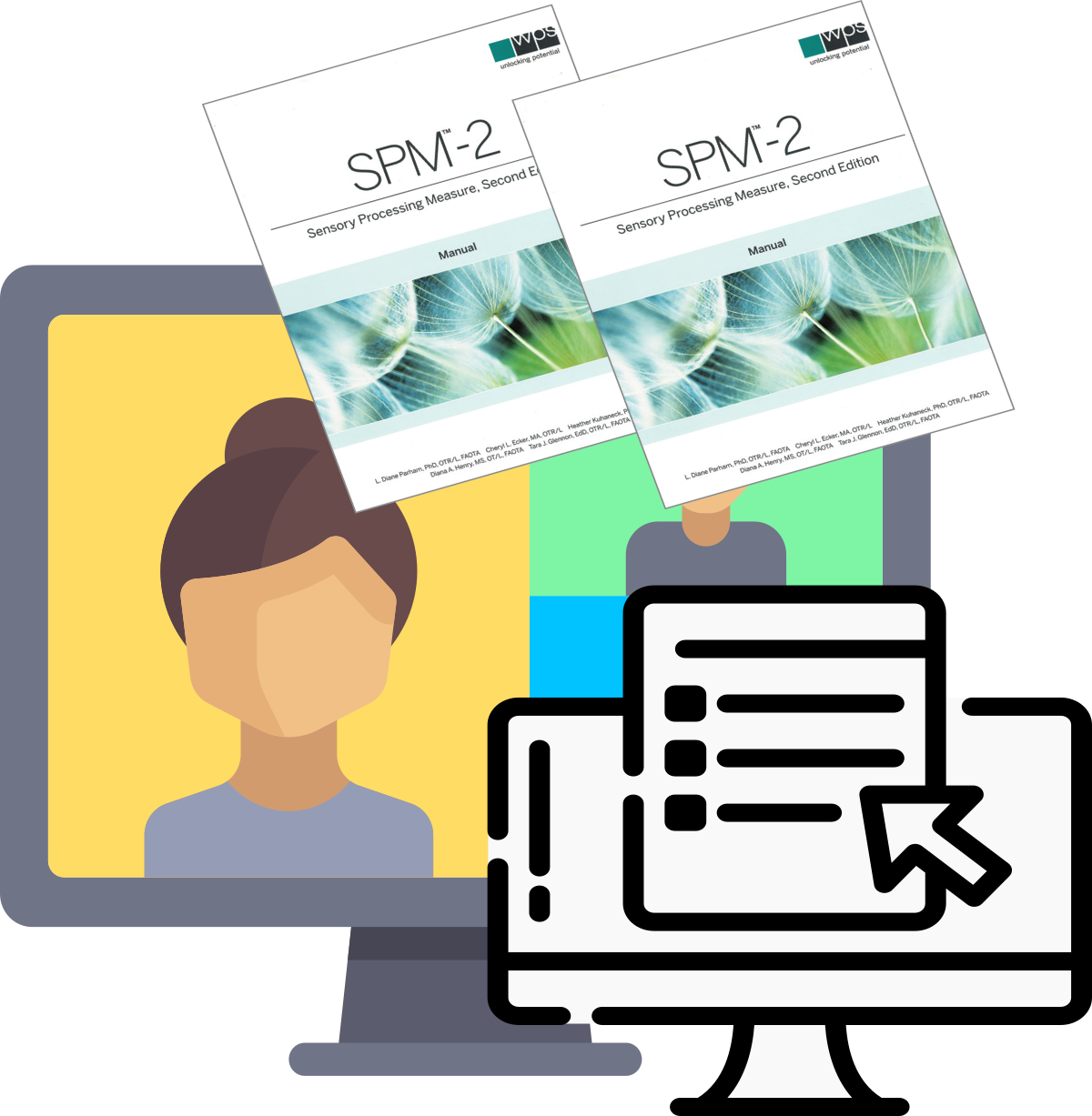 sensory screening graphical image of online forms and video consultation